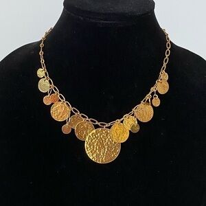Joan Rivers Necklace Gold Tone Coins Medallions